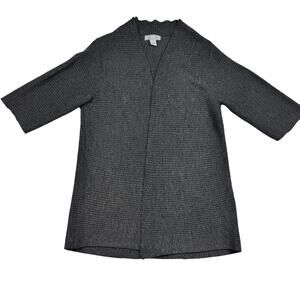 Birch Hill Ribbed 3/4 Sleeve Open Front Long Line Cardigan Women's Size Large